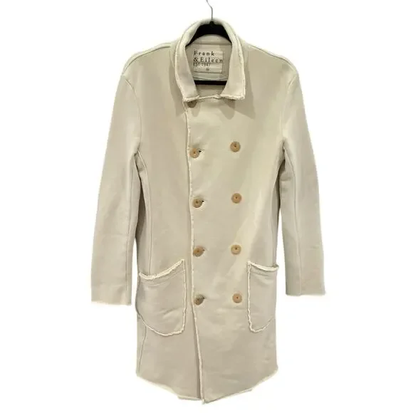 Frank & Eileen Belfast Trench Coat Vintage White Triple Fleece Size XS  Made USA - Picture 6 of 11
